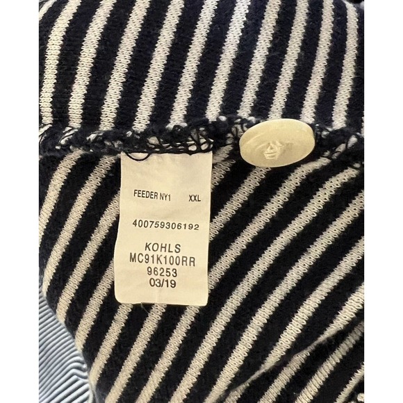 Croft & Barrow Easy Care Nautical Striped Polo Shirt Mens XXL Blue Short Sleeve - Picture 5 of 10